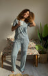 Women summer pajama set Tinted aqua shirt + Pants